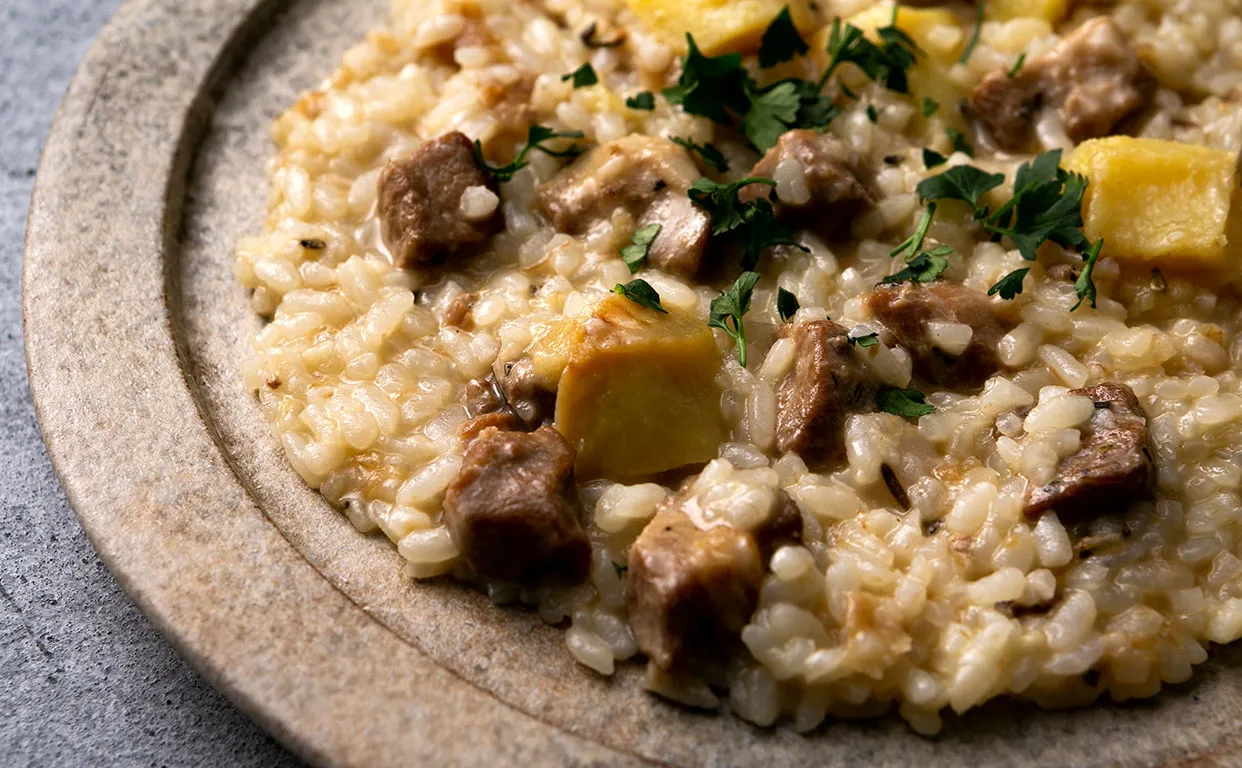 豚肉とじゃがいものラグー（ナポリ風ジェノベーゼ） Risotto