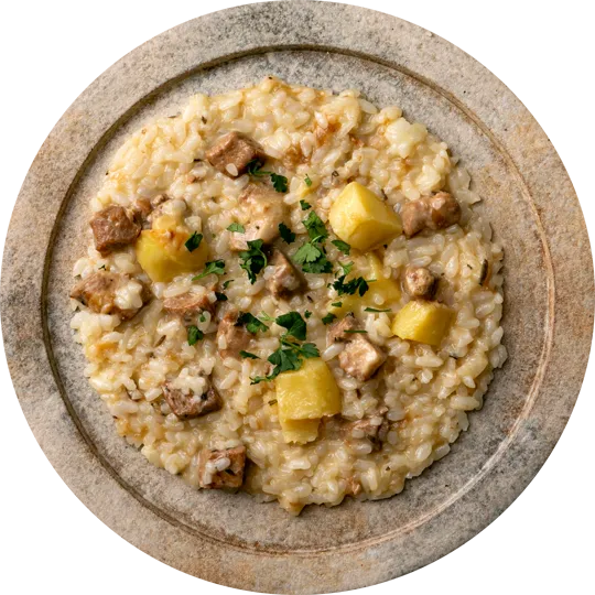 豚肉とじゃがいものラグー（ナポリ風ジェノベーゼ） Risotto