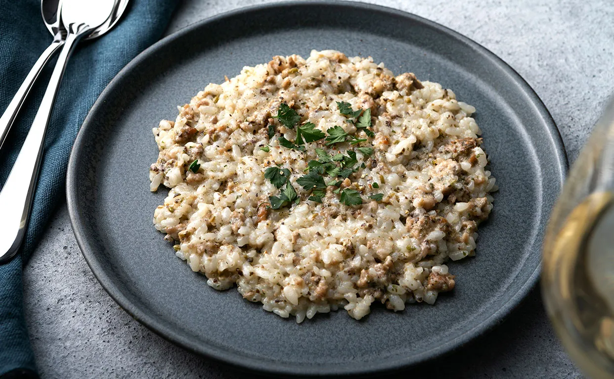 自家製サルシッチャのクリームソース Risotto