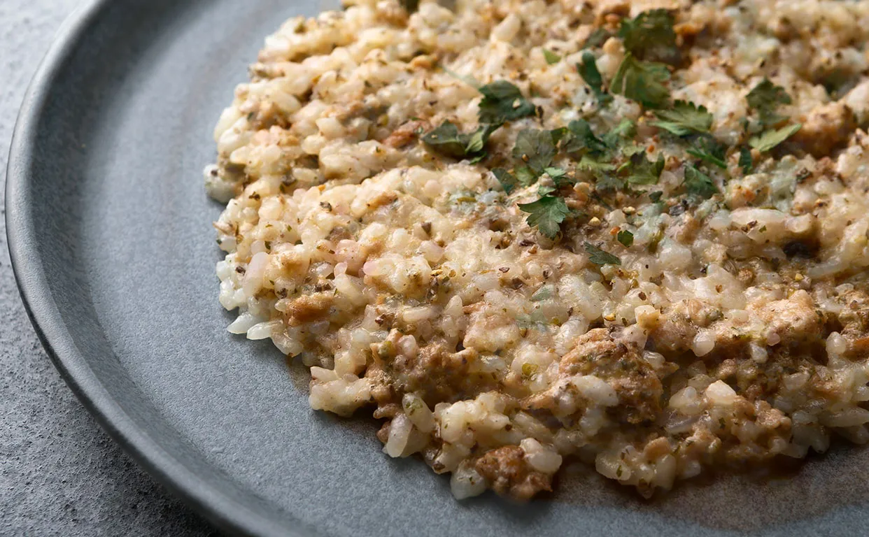 自家製サルシッチャのクリームソース Risotto