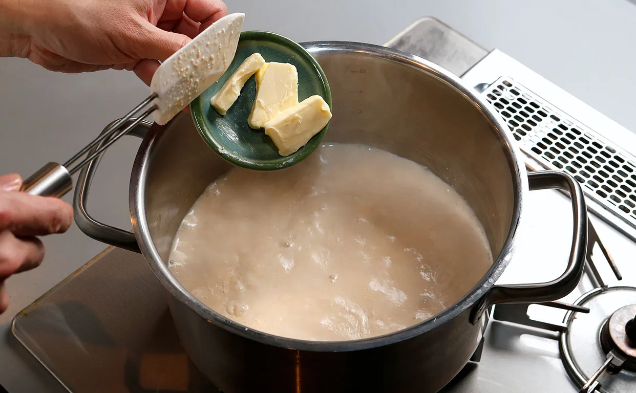 たらこと湯葉の豆乳ソース作り13
